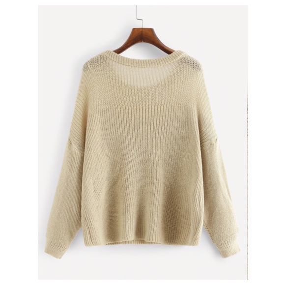 ➕ Drop shoulder solid sweater - Picture 2 of 5